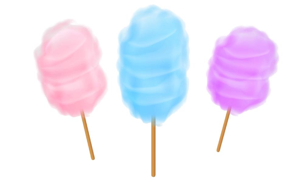 długie patyczki do waty cukrowej